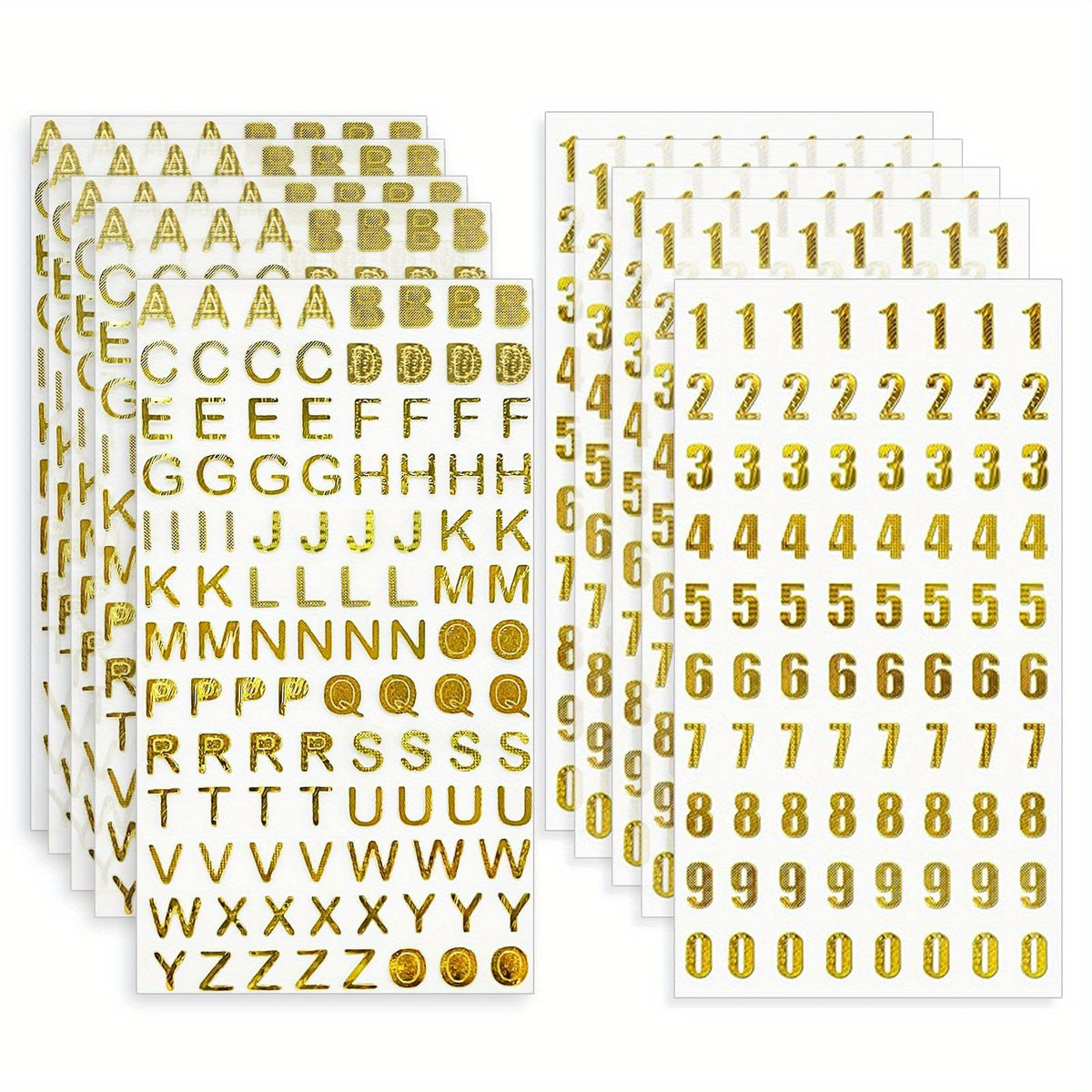 Golden Glitter Letter Number Stickers Self Adhesive DIY Craft