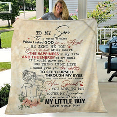 To My Son Envelope Printed Throw Blanket for Home, Outdoor, Travel