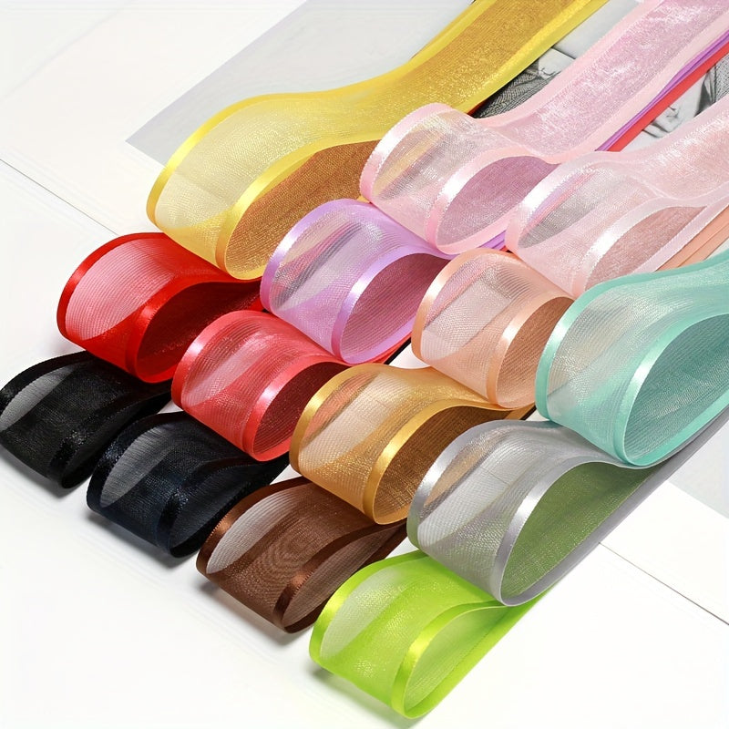 5yd 25mm Satin Edge Organza Ribbon Bow Wedding Christmas DIY Gift Wrapping