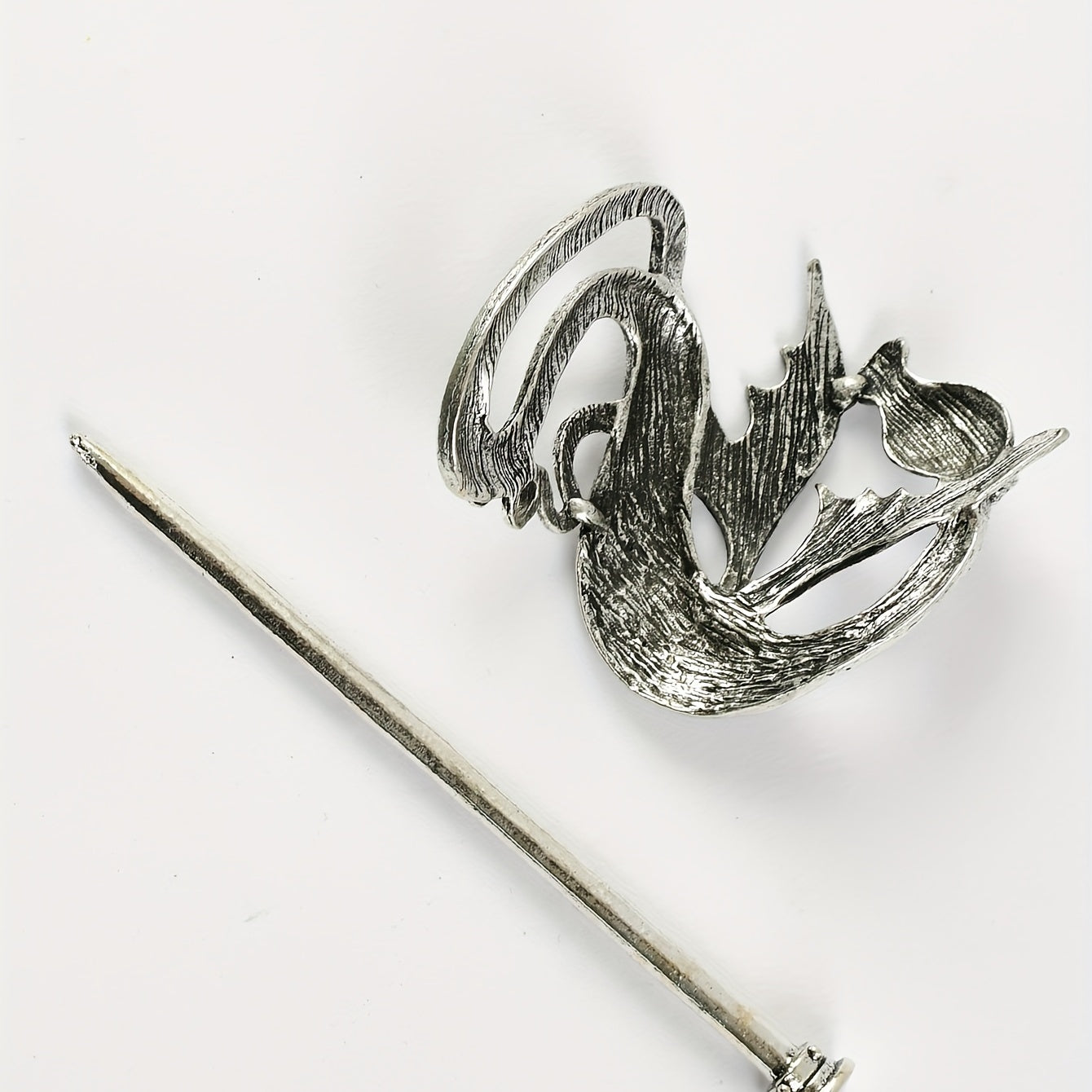Vintage Dragon Hair Slide With Stick Alloy Headwear Non Slip Hair Accessory