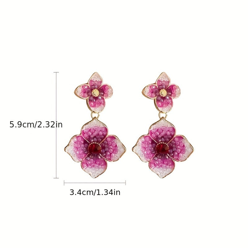 Temperament Flower Pearl Earrings Light Ear Jewelry
