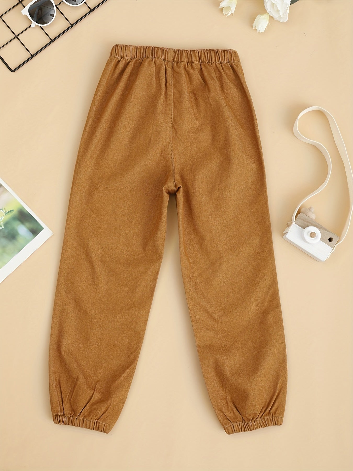 Kids Outdoor Joggers Cargo Pants with Drawstring Waist