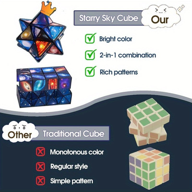 Space Infinity Cube Fidget Toy 3D Puzzle Brain Teaser Kids Age 6-8 Birthday Gift