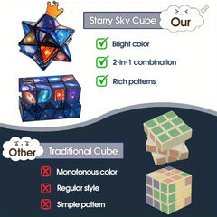 Space Infinity Cube Fidget Toy 3D Puzzle Brain Teaser Kids Age 6-8 Birthday Gift
