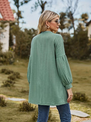  Solid Knitted Long Sleeve Open Front Cardigan