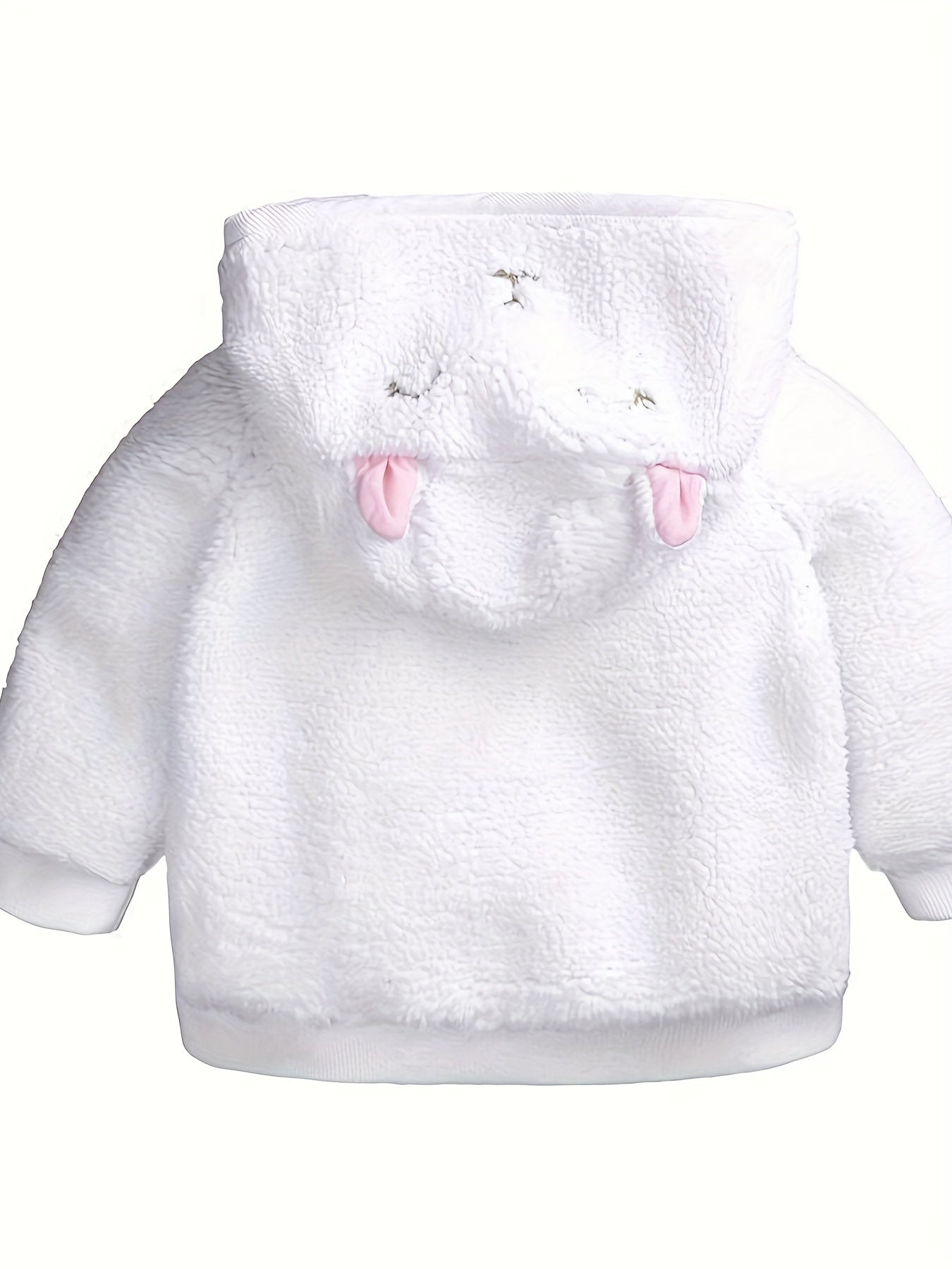 Fleece Bear Jacket For Baby Boys & Girls, Warm Hooded Coat