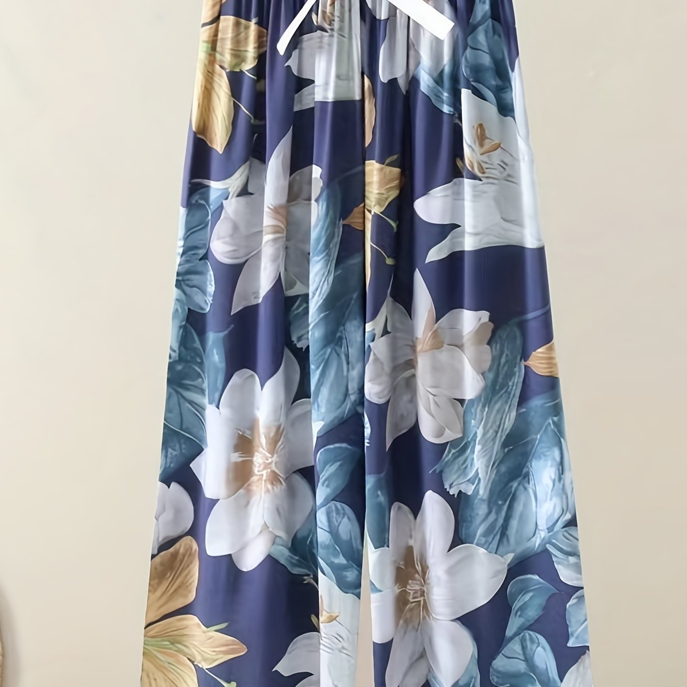 Floral Print Wide Leg Pants