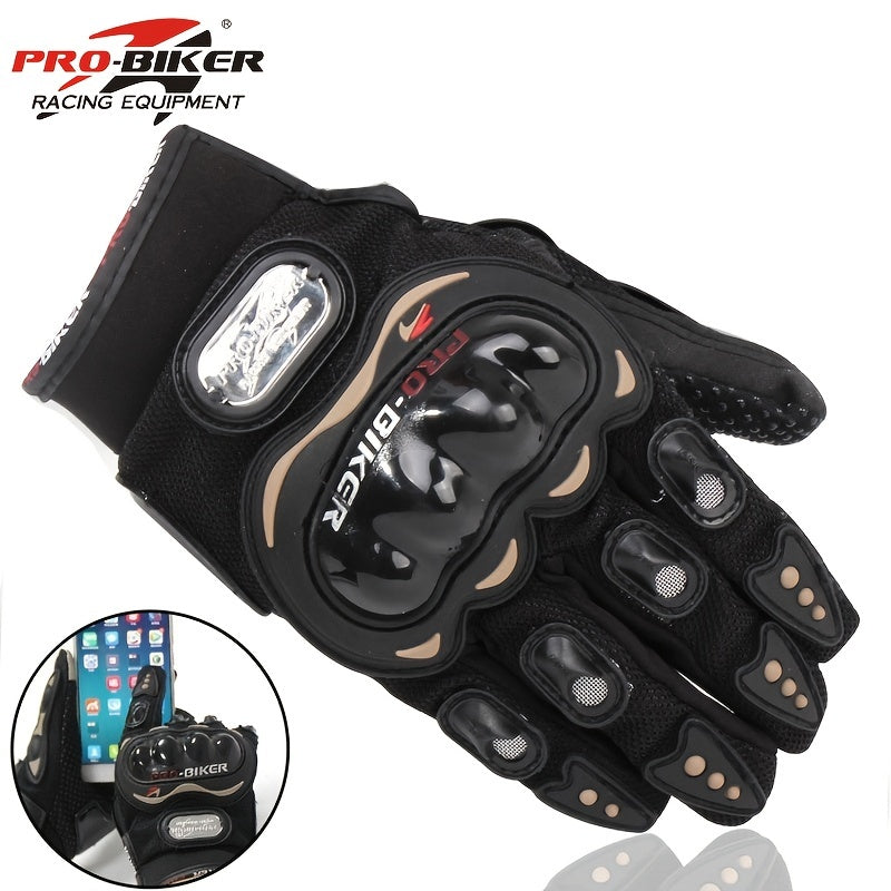 Riding Tribe Motorcycle Gloves Full Finger Touch Screen Hard Knuckle Safety