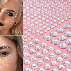Transparent Gemstone Stickers For Face - Self Adhesive Rhinestones