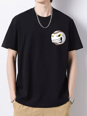 Men's Ball Print Graphic Cotton Crew Neck Active T-shirt