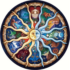 1000pcs Zodiac Puzzle Round Star Chart with Constellation Illustrations