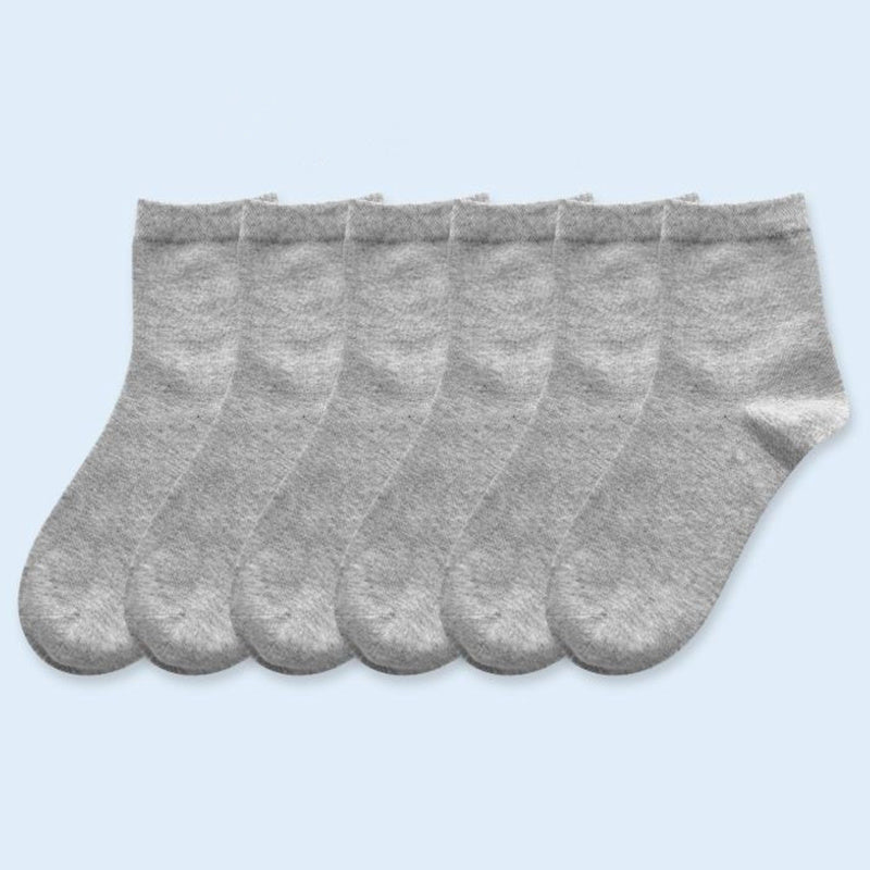 6 Pairs Solid Crew Socks for Women