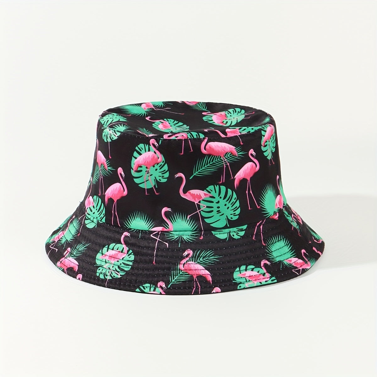Leaf Cartoon Print Bucket Hat Graffiti Basin Hat Foldable Sunshade Cap