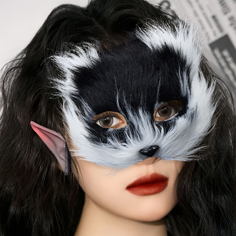 Festive Fox Animal Mask Ears Cosplay Cat Face Mask Party Accessories