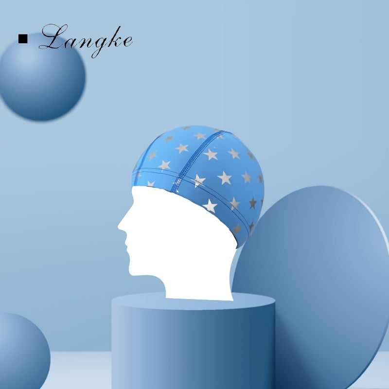 Stars Print PU Swimming Cap Soft Stretchable Waterproof Gear