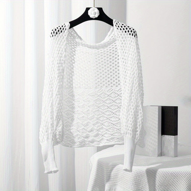 Solid Knitted Warm Wraps Hollow Out Shawl