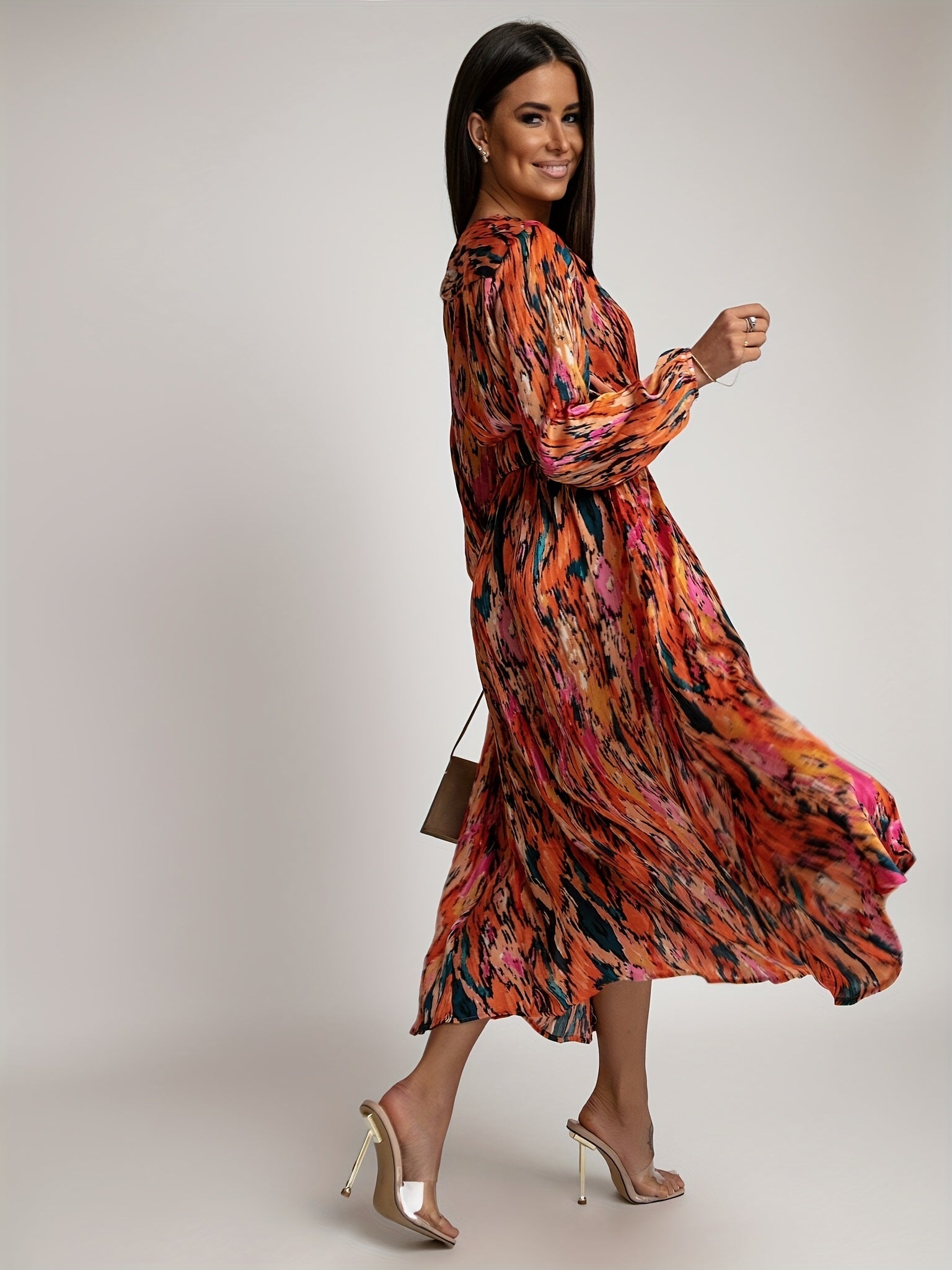 Boho Split Long Sleeve Dress