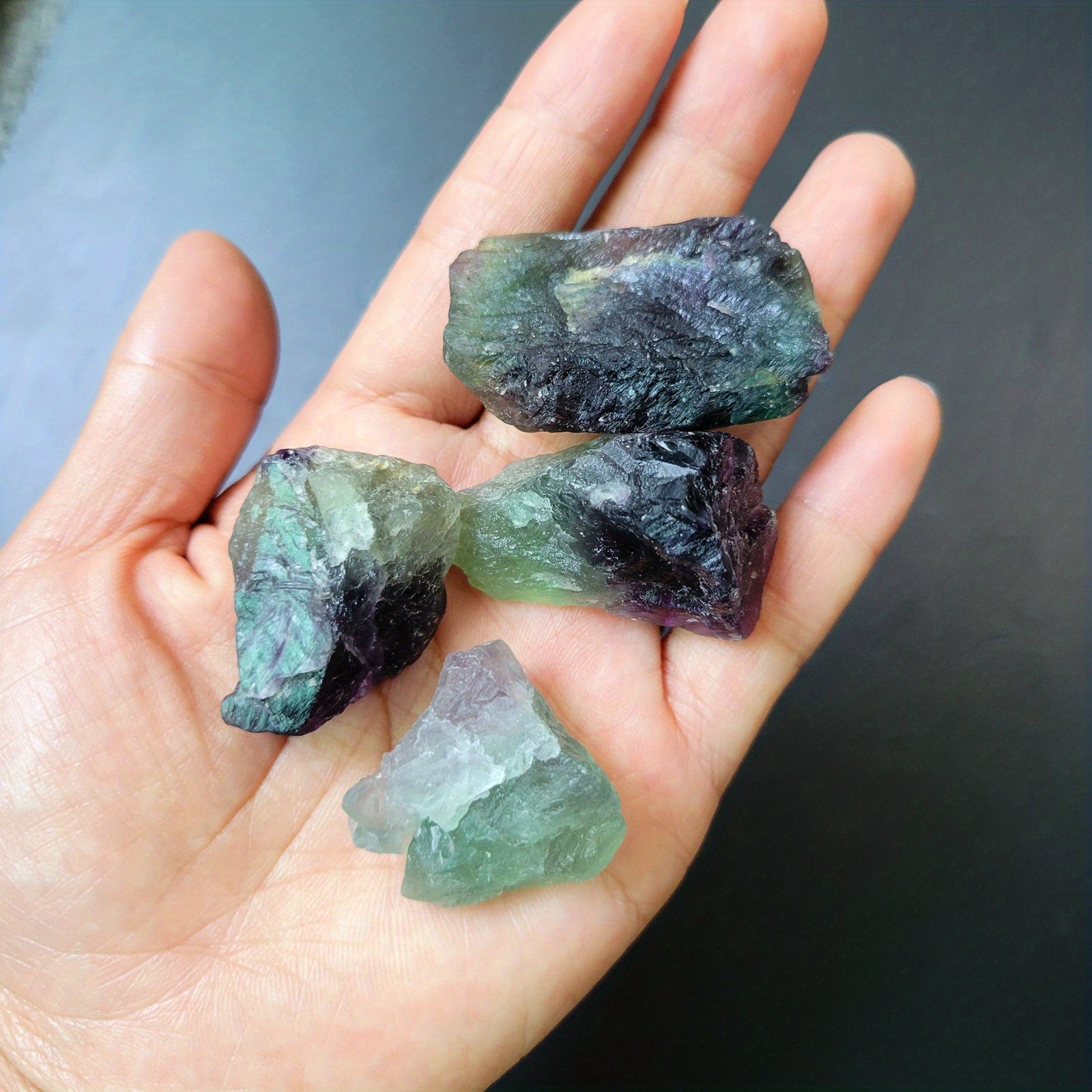 2OZ Natural Rainbow Fluorite Rough Crystals for Healing Stones