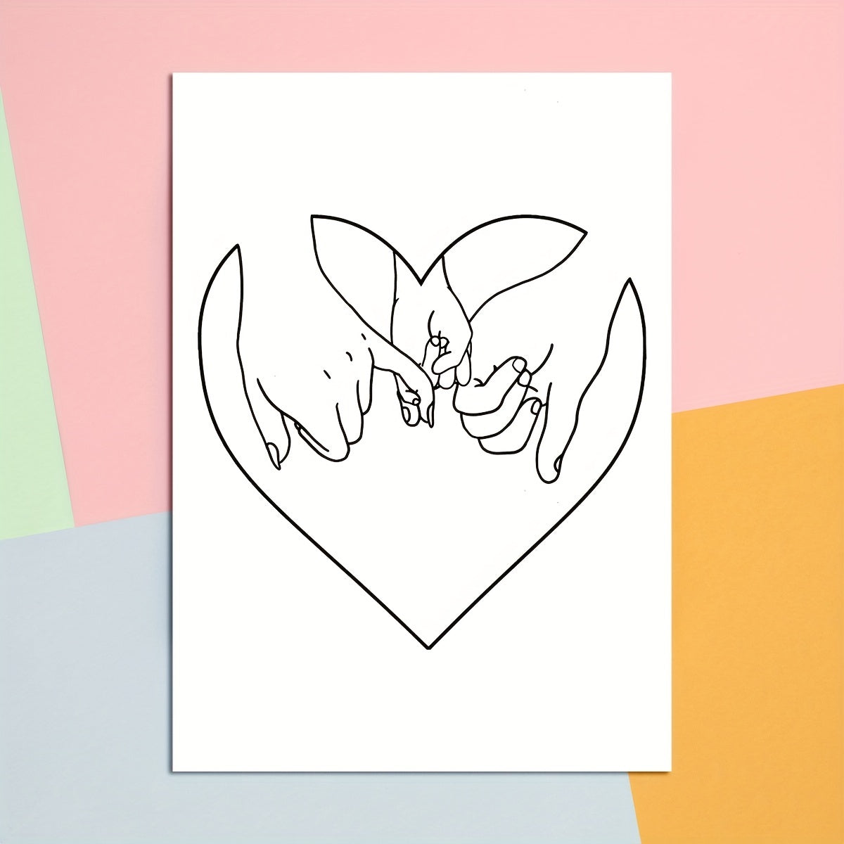 Modern Art Family Hands And Love Wall Sticker Minimalist Style Decor