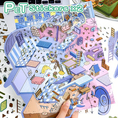 3D House Micro Scene Stickers DIY Educational Toy Album