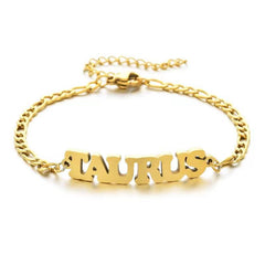 Stainless Steel Zodiac Letter Bracelet Gift