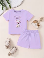 Toddler 2pcs Bottoming Set Short Sleeve T shirt & Shorts