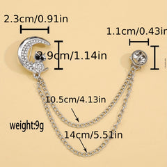 Moon Owl Brooch Alloy Artificial Diamond Clothing Accessories