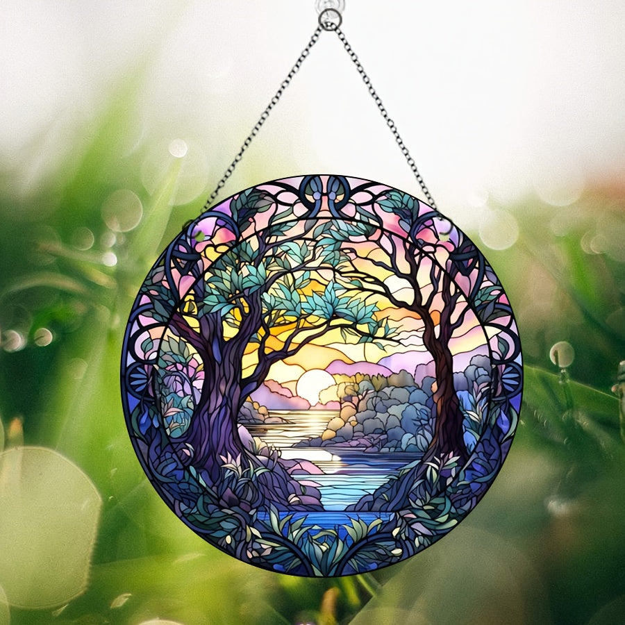 Acrylic Tree Of Life Stain Window Hanging Decoration