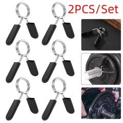 2pcs Barbell Clamp Spring Collar Clips Gym Weight Dumbbell Lock