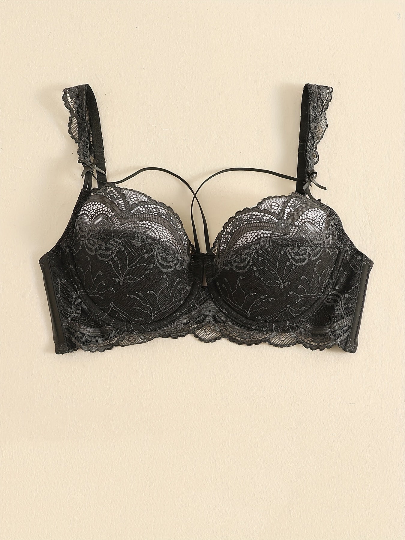  Sexy Bra Women's Plus Contrast Lace Full Coverage Underwire Bra