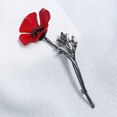 Alloy Poppy Flower Shape Brooch - Men's Brooch