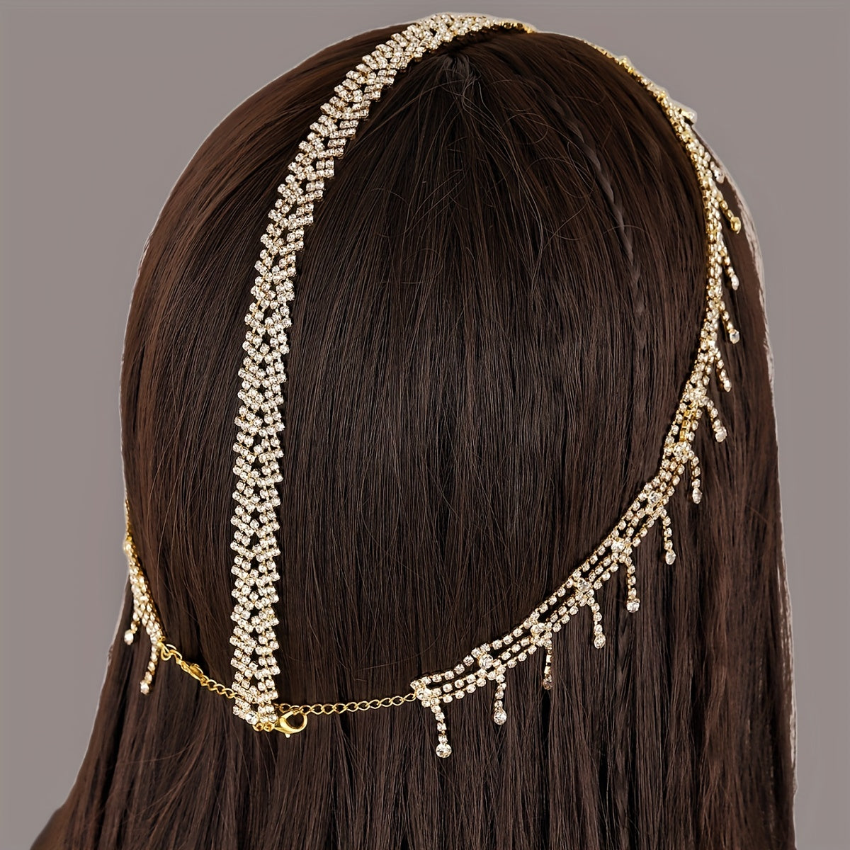 Rhinestone Tassel Pendant Bride Headband Hair Accessories