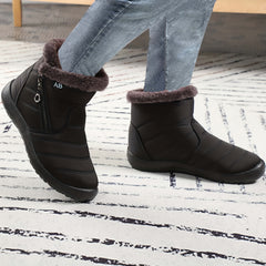 Plush Lined Thermal Snow Boots Keep Warm Flat Toe Snow Shoes