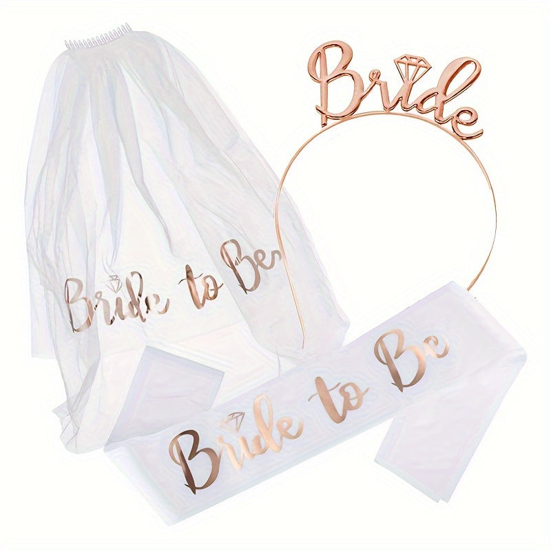 Bridal Veil Satin Ribbon Hairband Wedding Decoration