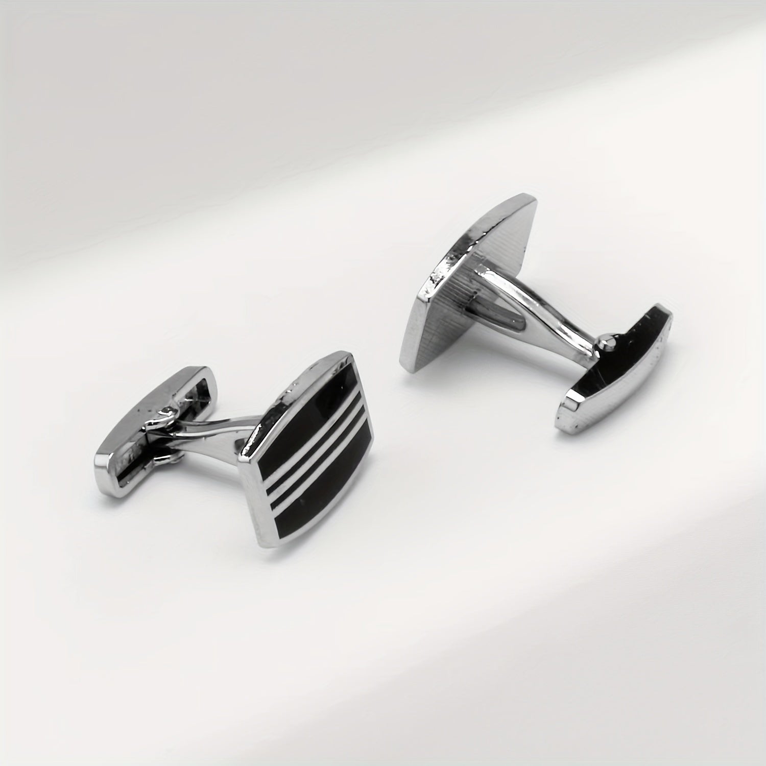 High-End Square Striped Cufflinks for French Shirt