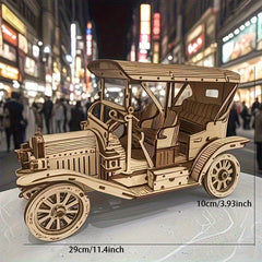 3D Wooden Retro Car DIY Puzzle Display Pieces