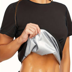 Women's Sauna Sweat T Shirt for Weight Loss Breathable Activewear