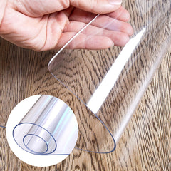 Clear Desk Pad Protector Mat - 1.5mm Thick PVC - Oilproof, Waterproof