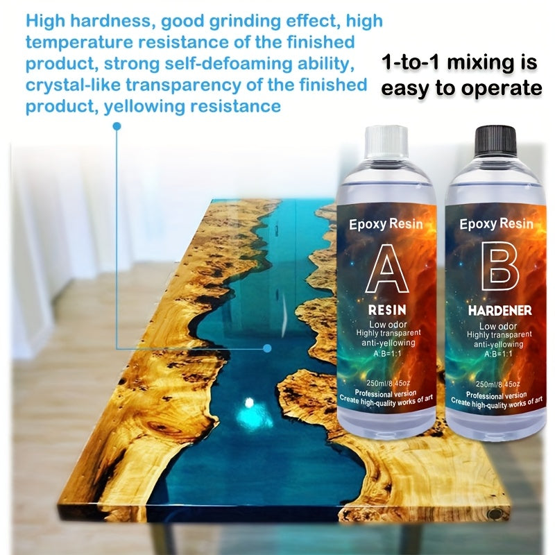 Transparent Epoxy Resin Set 500ml Non Yellowing Colorfast Resin
