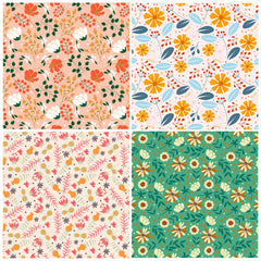 12pcs Flower Series Brochure Paper for DIY Background Scrapbook Art