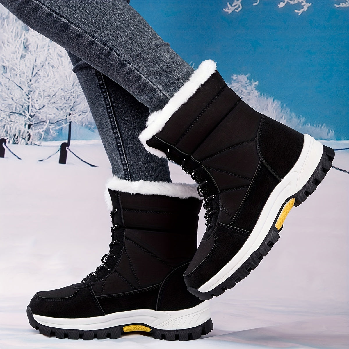 Women's Snow Boots Warm High Top Hiking Boots