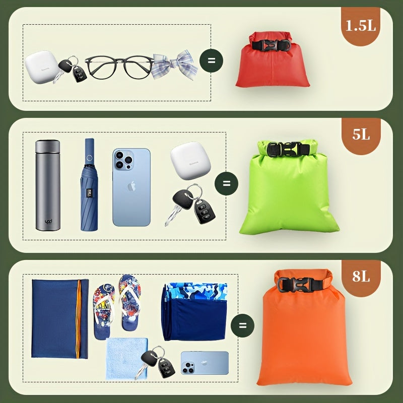 6pcs Outdoor Double layer Waterproof Storage Bag For Rafting Hiking Camping