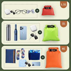 6pcs Outdoor Double layer Waterproof Storage Bag For Rafting Hiking Camping