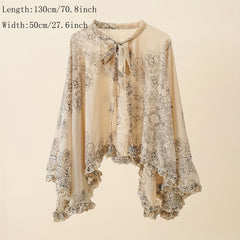 Chiffon Sunshade Shawl Lace Up Cape