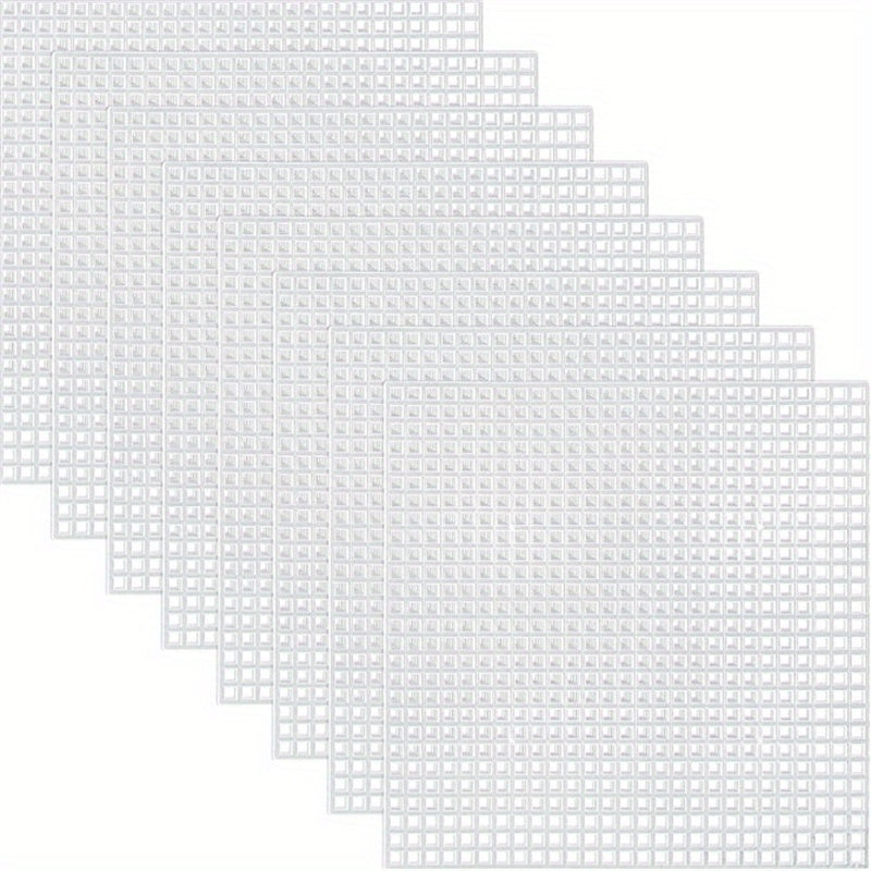 8pcs 7 Count Square Canvas Mesh 10x10cm Plastic Mesh for Embroidery Yarn