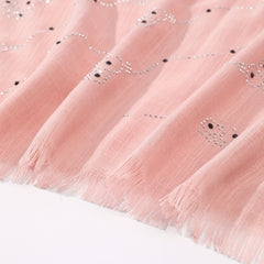 Rhinestone Decorated Breathable Scarf Sunscreen Wrap Inelastic Shawl