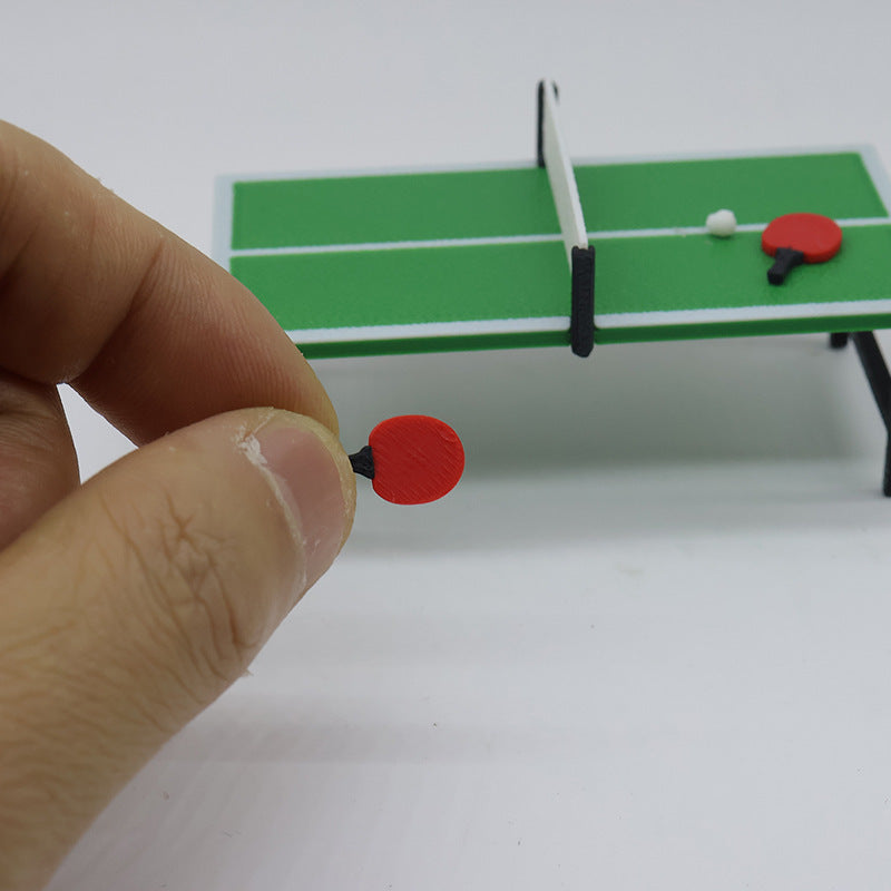 Mini Table Tennis Set Plastic Accessories for Toy House Decoration