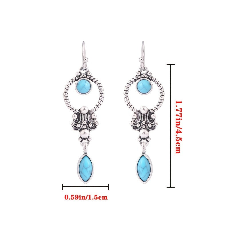 Vintage Turquoise Earrings Women Girls Party Jewelry