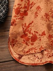 Floral Print Button Up V Neck Blouse