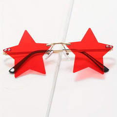 Men's Star Rimless Sunglasses for Street Photography Holiday Party